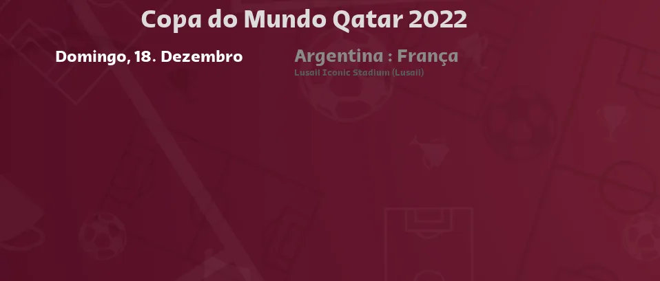 Copa do Mundo Qatar 2022 - Próximas partidas. Para transmissões ao vivo e listagens de TV, consulte abaixo.