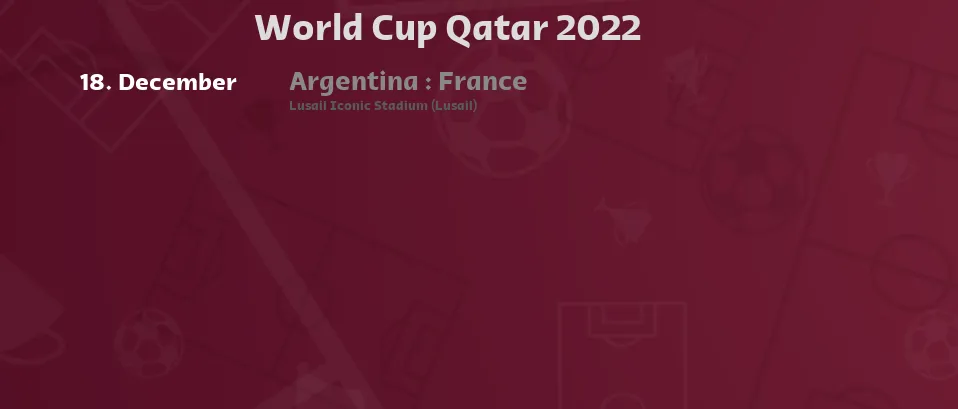 World Cup Qatar 2022 - Next matches. For Live Streams and TV Listings check bellow.