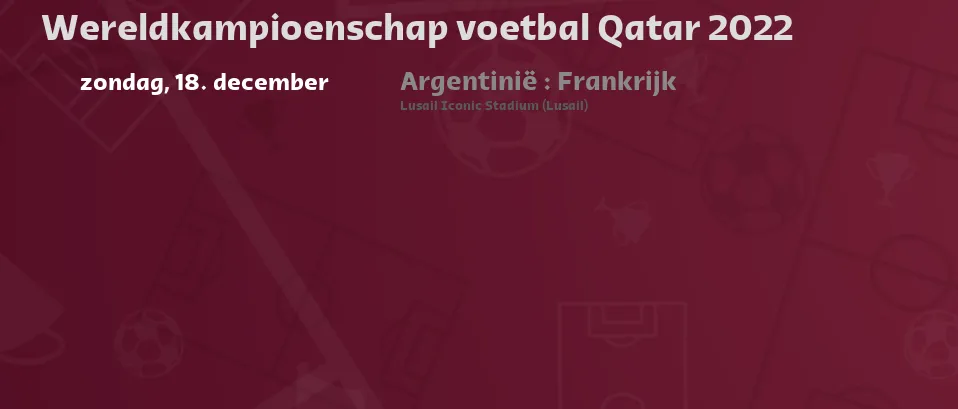 Wereldkampioenschap voetbal Qatar 2022 - Volgende wedstrijden. Kijk hieronder voor livestreams en tv-lijsten.