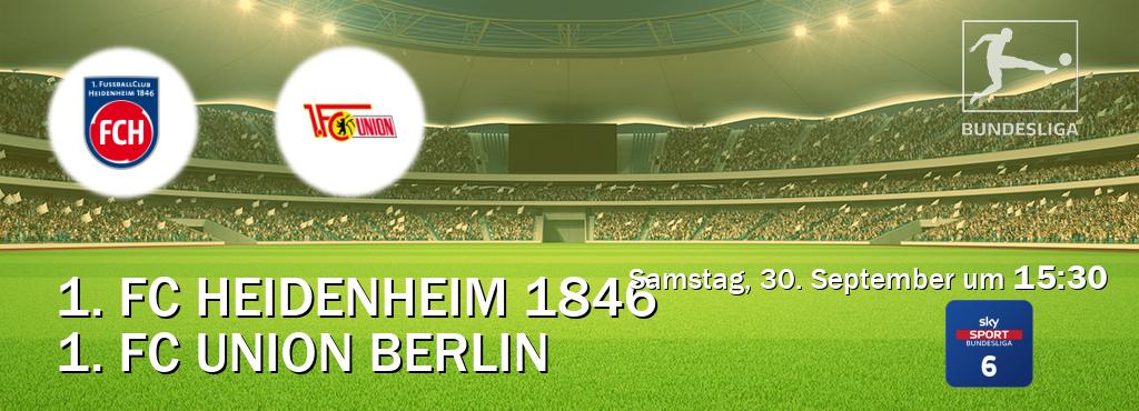 Das Spiel zwischen 1. FC Heidenheim 1846 und 1. FC Union Berlin wird am Samstag, 30. September um  15:30, live vom Sky Bundesliga 6 übertragen.