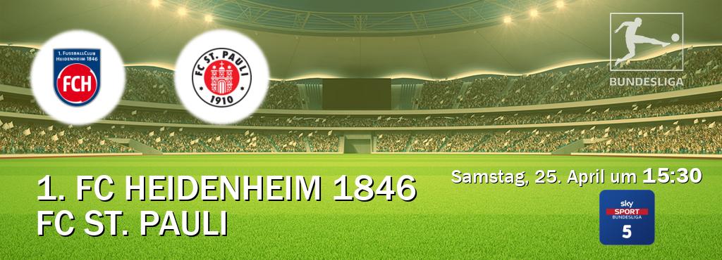 Das Spiel zwischen 1. FC Heidenheim 1846 und FC St. Pauli wird am Samstag, 25. April um  15:30, live vom Sky Bundesliga 5 übertragen.