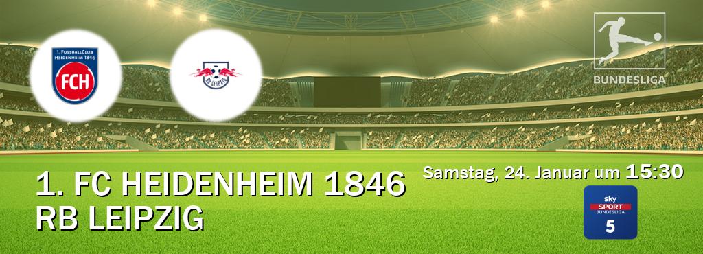 Das Spiel zwischen 1. FC Heidenheim 1846 und RB Leipzig wird am Samstag, 24. Januar um 15:30, live vom Sky Bundesliga 5 übertragen. Das Spiel zwischen 1. FC Heidenheim 1846 und RB Leipzig wird am Samstag, 24. Januar um 15:30, live vom Sky Bundesliga 5 übertragen.