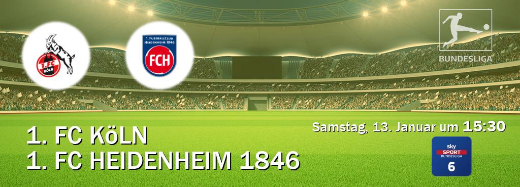 Das Spiel zwischen 1. FC Köln und 1. FC Heidenheim 1846 wird am Samstag, 13. Januar um  15:30, live vom Sky Bundesliga 6 übertragen.