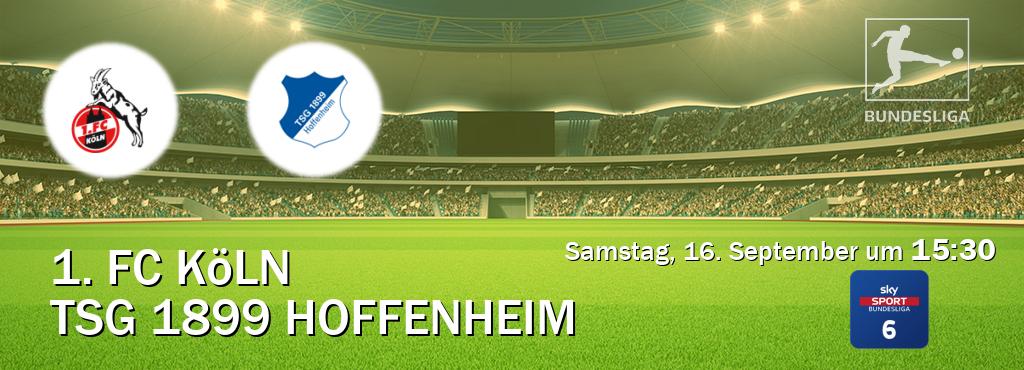 Das Spiel zwischen 1. FC Köln und TSG 1899 Hoffenheim wird am Samstag, 16. September um  15:30, live vom Sky Bundesliga 6 übertragen.