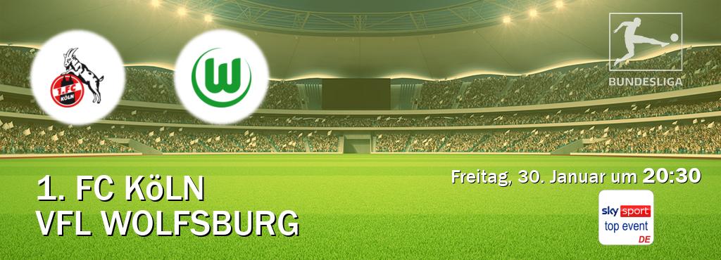 Das Spiel zwischen 1. FC Köln und VfL Wolfsburg wird am Freitag, 30. Januar um  20:30, live vom Sky Sport Top Event übertragen.