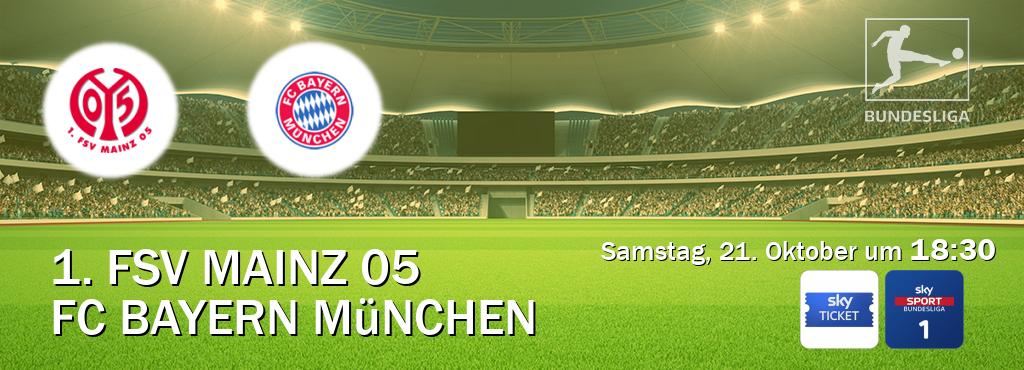 Das Spiel zwischen 1. FSV Mainz 05 und FC Bayern München wird am Samstag, 21. Oktober um  18:30, live vom Sky Ticket und Sky Bundesliga 1 übertragen.