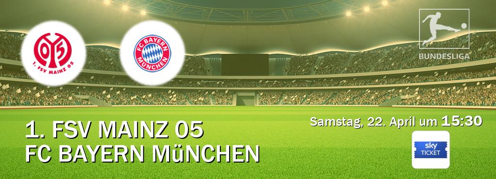 Das Spiel zwischen 1. FSV Mainz 05 und FC Bayern München wird am Samstag, 22. April um  15:30, live vom Sky Ticket übertragen.