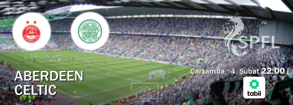 Karşılaşma Aberdeen - Celtic Tabii'den canlı yayınlanacak (Çarşamba, 4. Şubat 22:00). Karşılaşma Aberdeen - Celtic Tabii'den canlı yayınlanacak (Çarşamba, 4. Şubat 22:00).