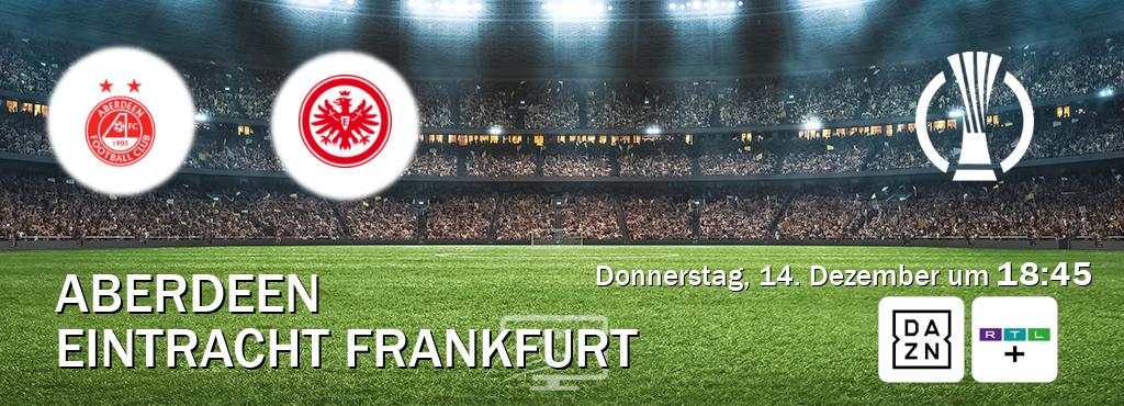 Das Spiel zwischen Aberdeen und Eintracht Frankfurt wird am Donnerstag, 14. Dezember um  18:45, live vom DAZN und RTL+ übertragen.