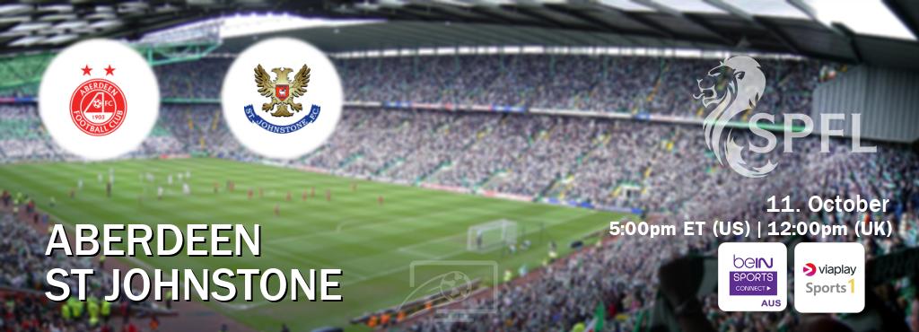 You can watch game live between Aberdeen and St Johnstone on beIN Sports Connect(AU) and Viaplay Sports 1(UK). You can watch game live between Aberdeen and St Johnstone on beIN Sports Connect(AU) and Viaplay Sports 1(UK).