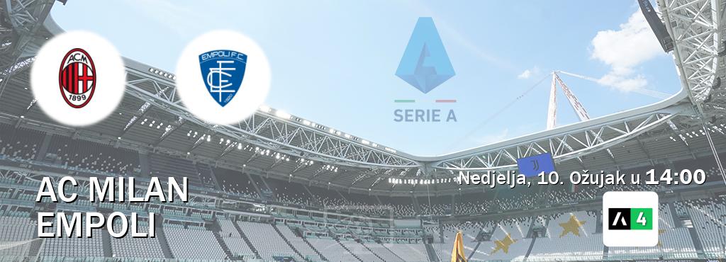 Izravni prijenos utakmice AC Milan i Empoli pratite uživo na Arena Sport 4 (Nedjelja, 10. Ožujak u  14:00).