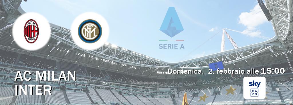 Il match AC Milan - Inter sarà trasmesso in diretta TV su Sky Sport Bar (ore 15:00)