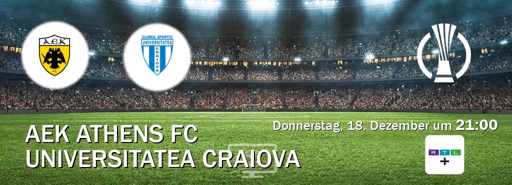Das Spiel zwischen AEK Athens FC und Universitatea Craiova wird am Donnerstag, 18. Dezember um 21:00, live vom RTL+ übertragen. Das Spiel zwischen AEK Athens FC und Universitatea Craiova wird am Donnerstag, 18. Dezember um 21:00, live vom RTL+ übertragen.