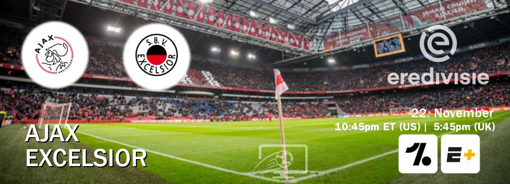 You can watch game live between Ajax and Excelsior on OneFootball and ESPN+(US). You can watch game live between Ajax and Excelsior on OneFootball and ESPN+(US).
