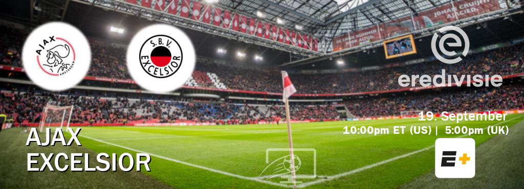 You can watch game live between Ajax and Excelsior on ESPN+(US). You can watch game live between Ajax and Excelsior on ESPN+(US).