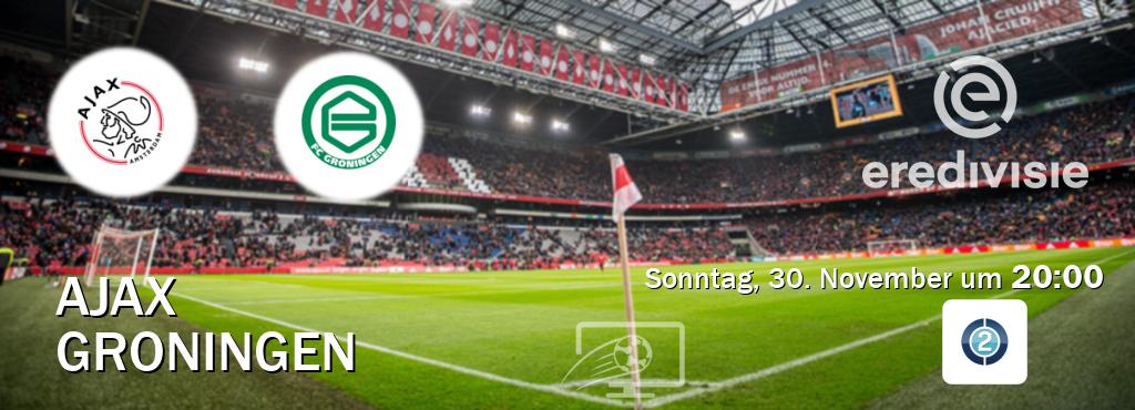 Das Spiel zwischen Ajax und Groningen wird am Sonntag, 30. November um 20:00, live vom Sportdigital FUSSBALL 2 übertragen. Das Spiel zwischen Ajax und Groningen wird am Sonntag, 30. November um 20:00, live vom Sportdigital FUSSBALL 2 übertragen.
