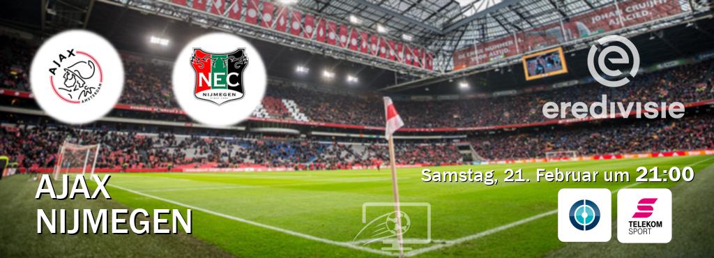 Das Spiel zwischen Ajax und Nijmegen wird am Samstag, 21. Februar um  21:00, live vom Sportdigital FUSSBALL und Magenta Sport übertragen.
