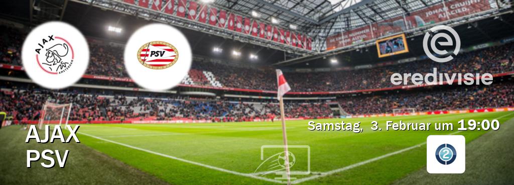 Das Spiel zwischen Ajax und PSV wird am Samstag,  3. Februar um  19:00, live vom Sportdigital FUSSBALL 2 übertragen.