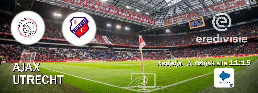 Il match Ajax - Utrecht sarà trasmesso in diretta TV su Mola TV Italia (ore 11:15)