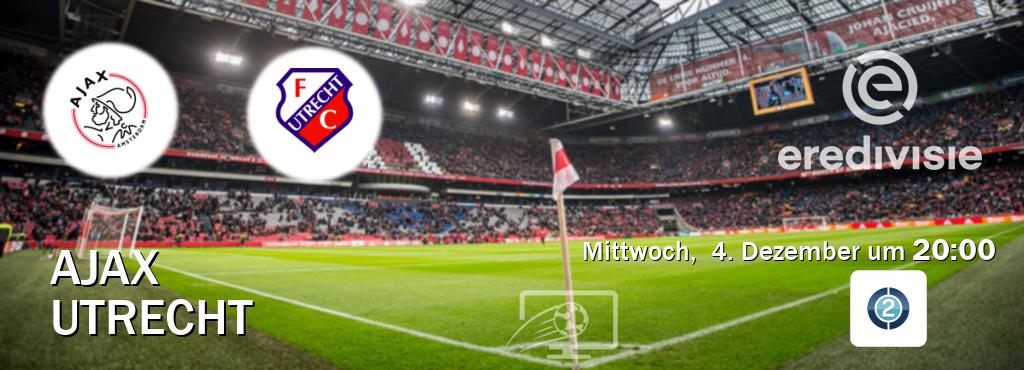 Das Spiel zwischen Ajax und Utrecht wird am Mittwoch,  4. Dezember um  20:00, live vom Sportdigital FUSSBALL 2 übertragen.