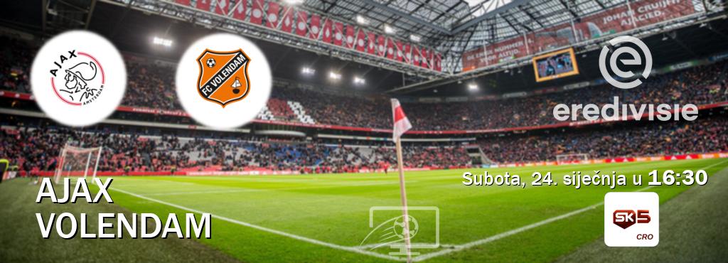 Izravni prijenos utakmice Ajax i Volendam pratite uživo na Sportklub 5 (subota, 24. siječnja u  16:30).