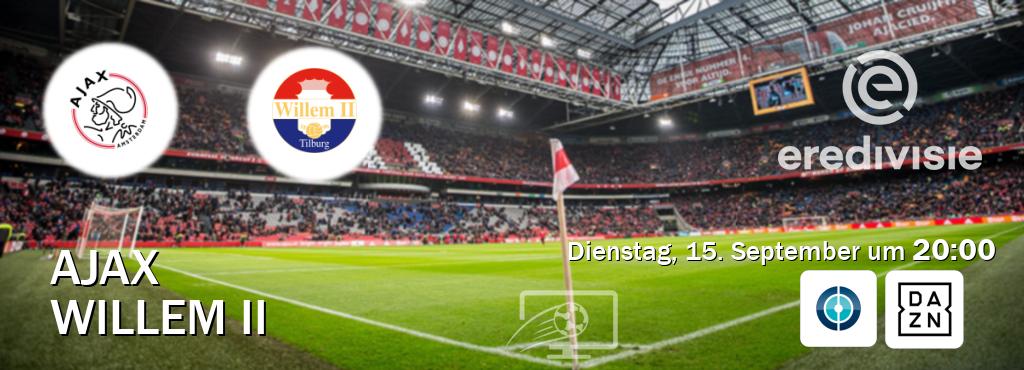 Das Spiel zwischen Ajax und Willem II wird am Dienstag, 15. September um  20:00, live vom Sportdigital FUSSBALL und DAZN übertragen.