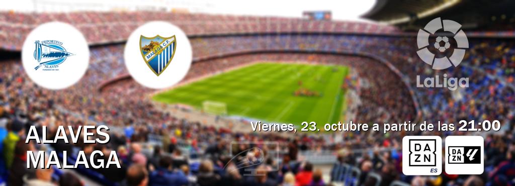 El partido entre Alaves y Malaga será retransmitido por DAZN España y DAZN Laliga (viernes, 23. octubre a partir de las 21:00). El partido entre Alaves y Malaga será retransmitido por DAZN España y DAZN Laliga (viernes, 23. octubre a partir de las 21:00).