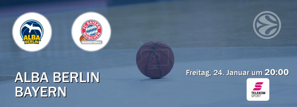 Das Spiel zwischen Alba Berlin und Bayern wird am Freitag, 24. Januar um  20:00, live vom Magenta Sport übertragen.