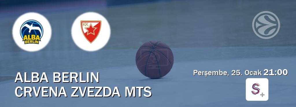 Karşılaşma Alba Berlin - Crvena zvezda mts S Sport +'den canlı yayınlanacak (Perşembe, 25. Ocak  21:00).