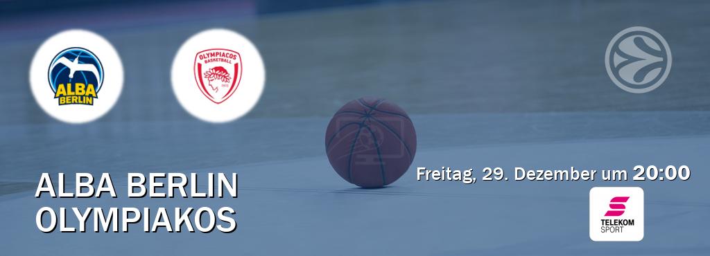 Das Spiel zwischen Alba Berlin und Olympiakos wird am Freitag, 29. Dezember um  20:00, live vom Magenta Sport übertragen.