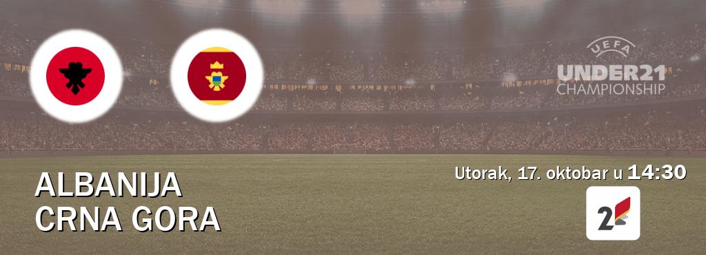 Izravni prijenos utakmice Albanija U21 i Crna gora U21 pratite uživo na TVCG 2 (utorak, 17. oktobar u  14:30).