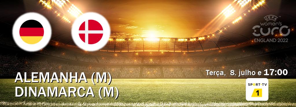 Jogo entre Alemanha (M) e Dinamarca (M) tem emissão Sport TV 1 (terça,  8. julho e  17:00).
