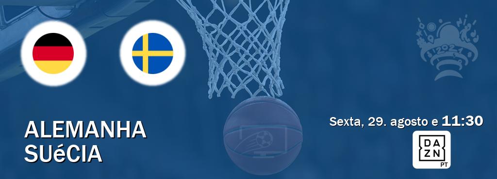 Jogo entre Alemanha e Suécia tem emissão DAZN (sexta, 29. agosto e  11:30).