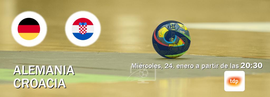 El partido entre Alemania y Croacia será retransmitido por Teledeporte (miércoles, 24. enero a partir de las  20:30).