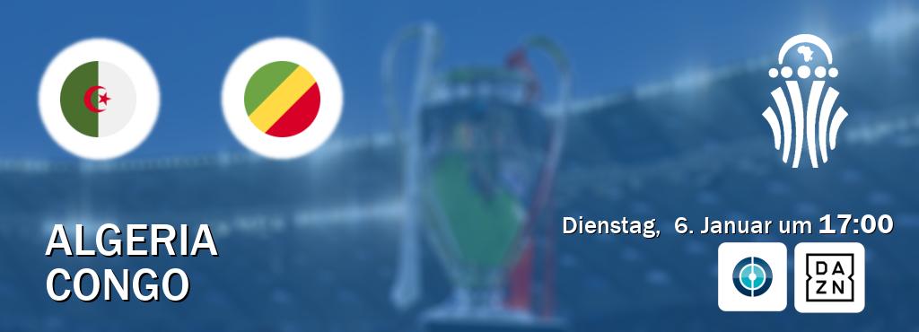 Das Spiel zwischen Algeria und Congo wird am Dienstag,  6. Januar um  17:00, live vom Sportdigital FUSSBALL und DAZN übertragen.
