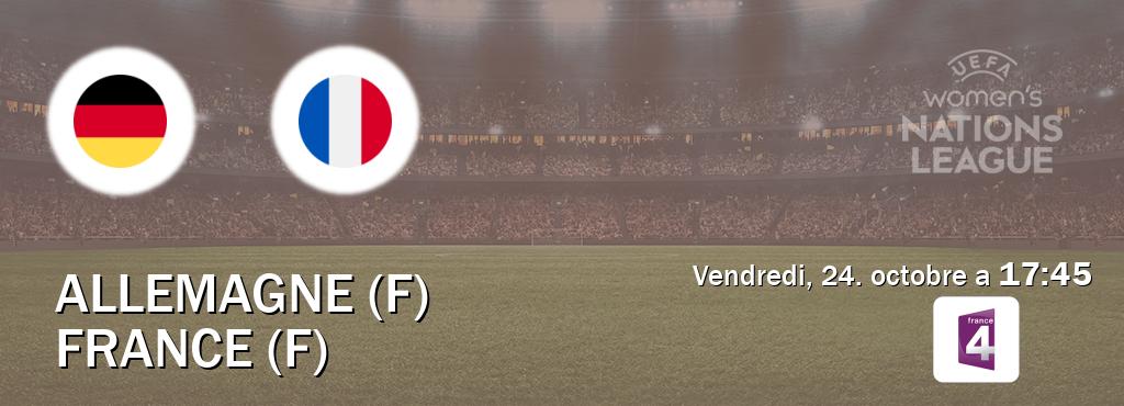 Match entre Allemagne (F) et France (F) en direct à la France 4 (vendredi, 24. octobre a  17:45).