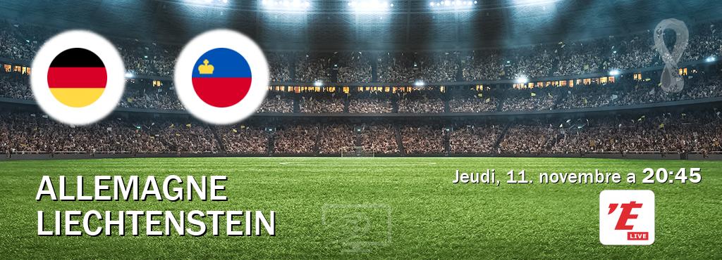 Match entre Allemagne et Liechtenstein en direct à la L'Equipe Live (jeudi, 11. novembre a  20:45).