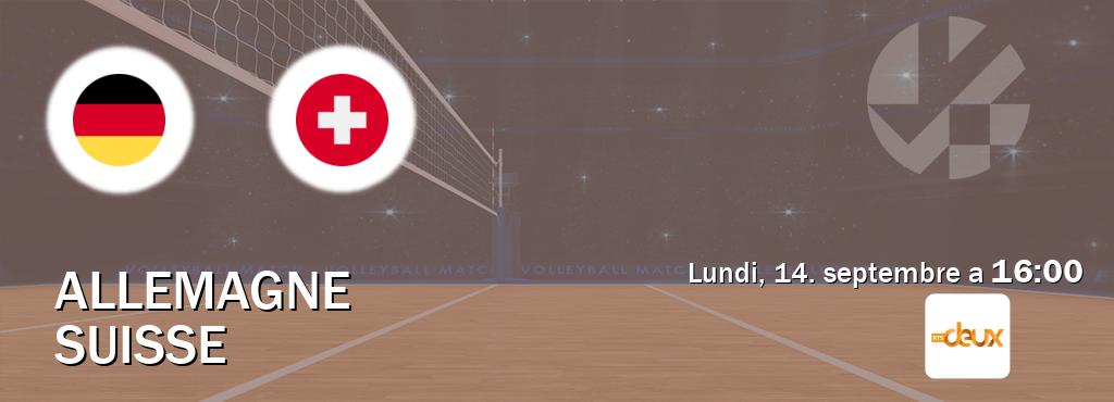 Match entre Allemagne et Suisse en direct à la RTS 2 (lundi, 14. septembre a  16:00).