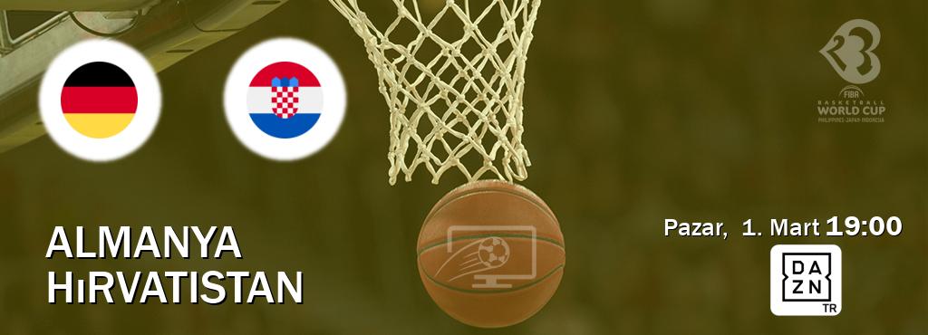 Karşılaşma Almanya - Hırvatistan DAZN'den canlı yayınlanacak (Pazar,  1. Mart  19:00).