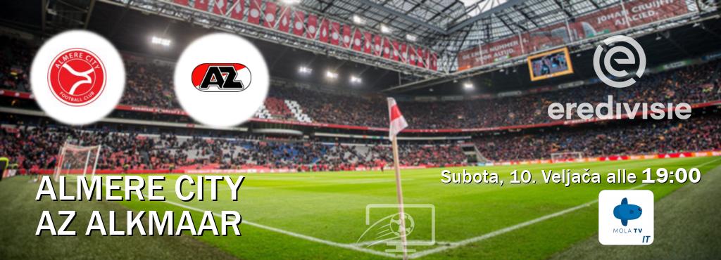 Il match Almere City - AZ Alkmaar sarà trasmesso in diretta TV su Mola TV Italia (ore 19:00)