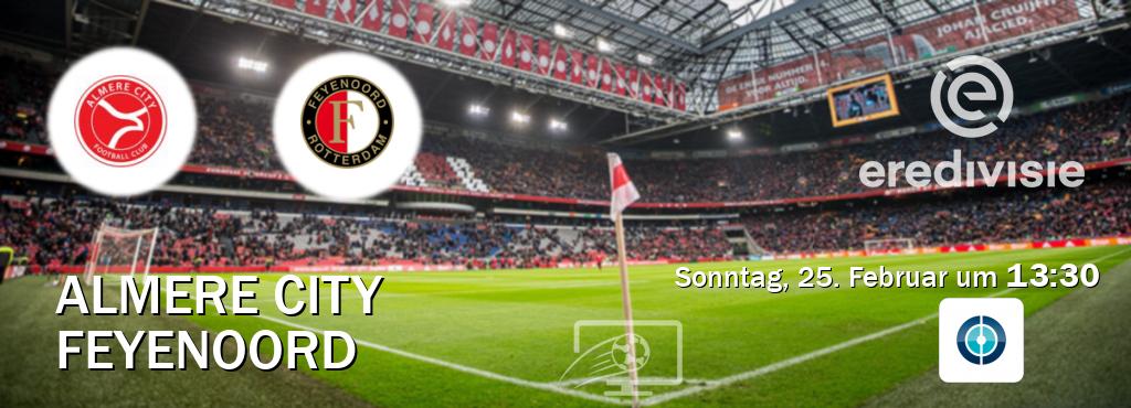 Das Spiel zwischen Almere City und Feyenoord wird am Sonntag, 25. Februar um  13:30, live vom Sportdigital FUSSBALL übertragen.