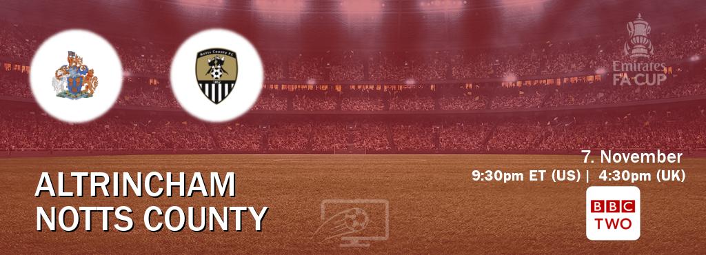 You can watch game live between Altrincham and Notts County on BBC Two(UK).