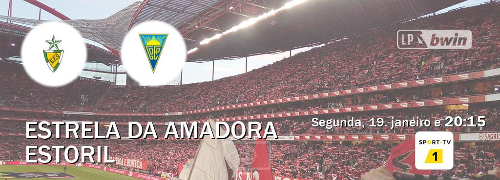 Jogo entre Estrela da Amadora e Estoril tem emissão Sport TV 1 (segunda, 19. janeiro e  20:15).