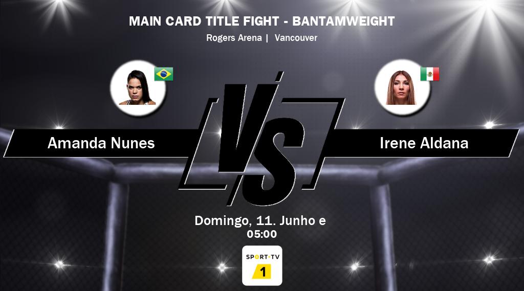 Luta entre Amanda Nunes e Irene Aldana será ao vivo no Sport TV 1.
