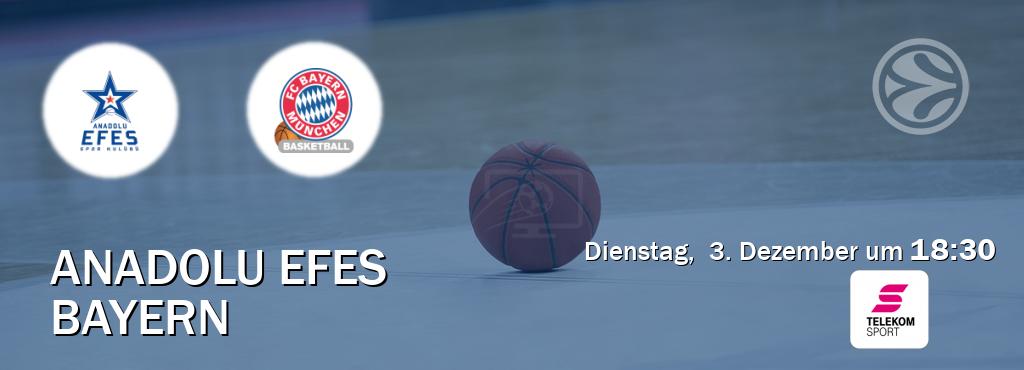 Das Spiel zwischen Anadolu Efes und Bayern wird am Dienstag,  3. Dezember um  18:30, live vom Magenta Sport übertragen.