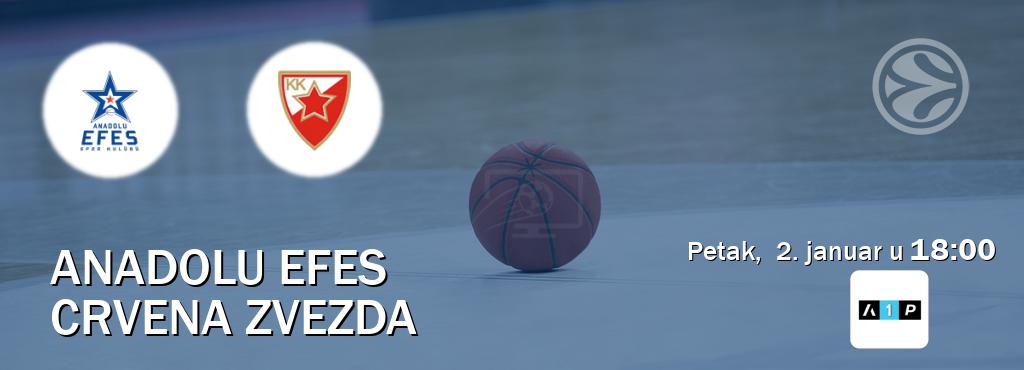 Izravni prijenos utakmice Anadolu Efes i Crvena zvezda pratite uživo na Arena Premium 1 (petak,  2. januar u  18:00).