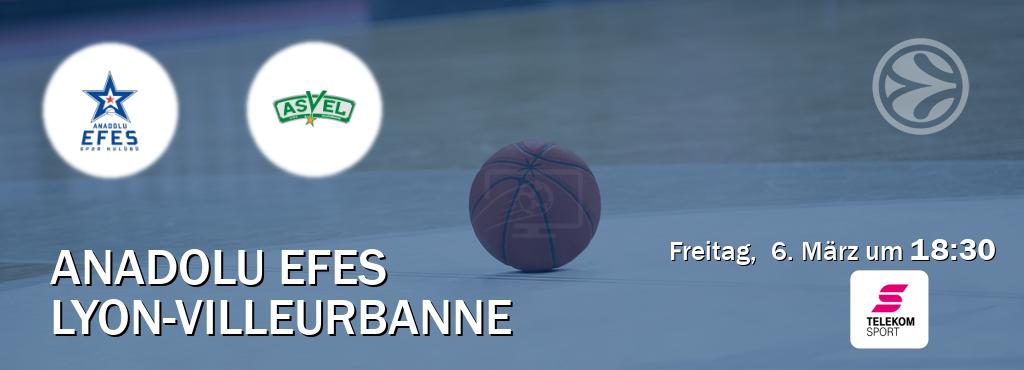 Das Spiel zwischen Anadolu Efes und Lyon-Villeurbanne wird am Freitag,  6. März um  18:30, live vom Magenta Sport übertragen.