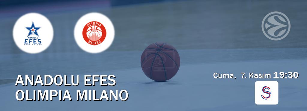 Karşılaşma Anadolu Efes - Olimpia Milano S Sport'den canlı yayınlanacak (Cuma, 7. Kasım 19:30). Karşılaşma Anadolu Efes - Olimpia Milano S Sport'den canlı yayınlanacak (Cuma, 7. Kasım 19:30).