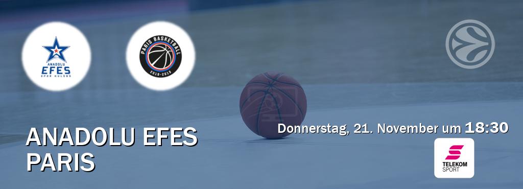 Das Spiel zwischen Anadolu Efes und Paris wird am Donnerstag, 21. November um  18:30, live vom Magenta Sport übertragen.