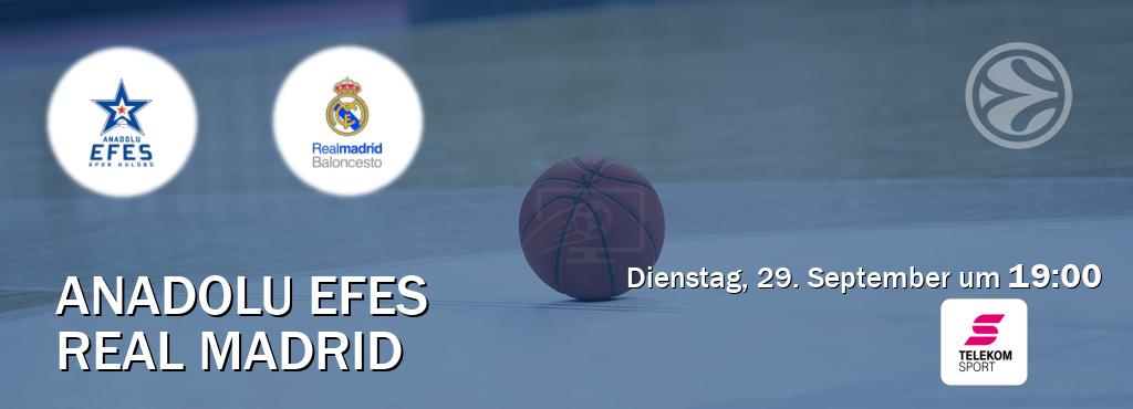 Das Spiel zwischen Anadolu Efes und Real Madrid wird am Dienstag, 29. September um 19:00, live vom Magenta Sport übertragen. Das Spiel zwischen Anadolu Efes und Real Madrid wird am Dienstag, 29. September um 19:00, live vom Magenta Sport übertragen.